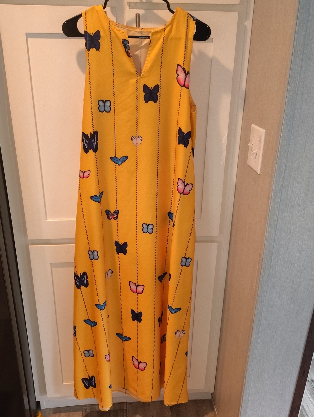 Source Unknown Yellow Butterfly Maxi Dress